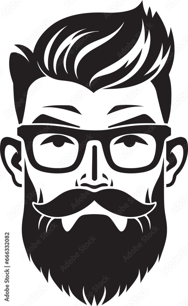 Retro Reverie Black Vector Portrait of Trendy Appeal Hipster Hero Monochrome Vector Showcasing Crafted Charm Retro Reverie Black Vector Portrait of Trendy Appeal Hipster Hero Monochrome Vector Showcasing Crafted Charm