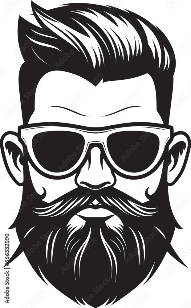 Indie Inspiration Monochromatic Vector of Bearded Rebellion Retro Reverie Black Vector Portrait of Trendy Appeal Indie Inspiration Monochromatic Vector of Bearded Rebellion Retro Reverie Black Vector Portrait of Trendy Appeal