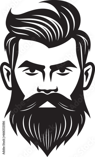 Beard and Brews Black Vector Showcasing Lumbersexual Aesthetics Retro Revolution Monochrome Vector Tribute to Hipster Swagger
