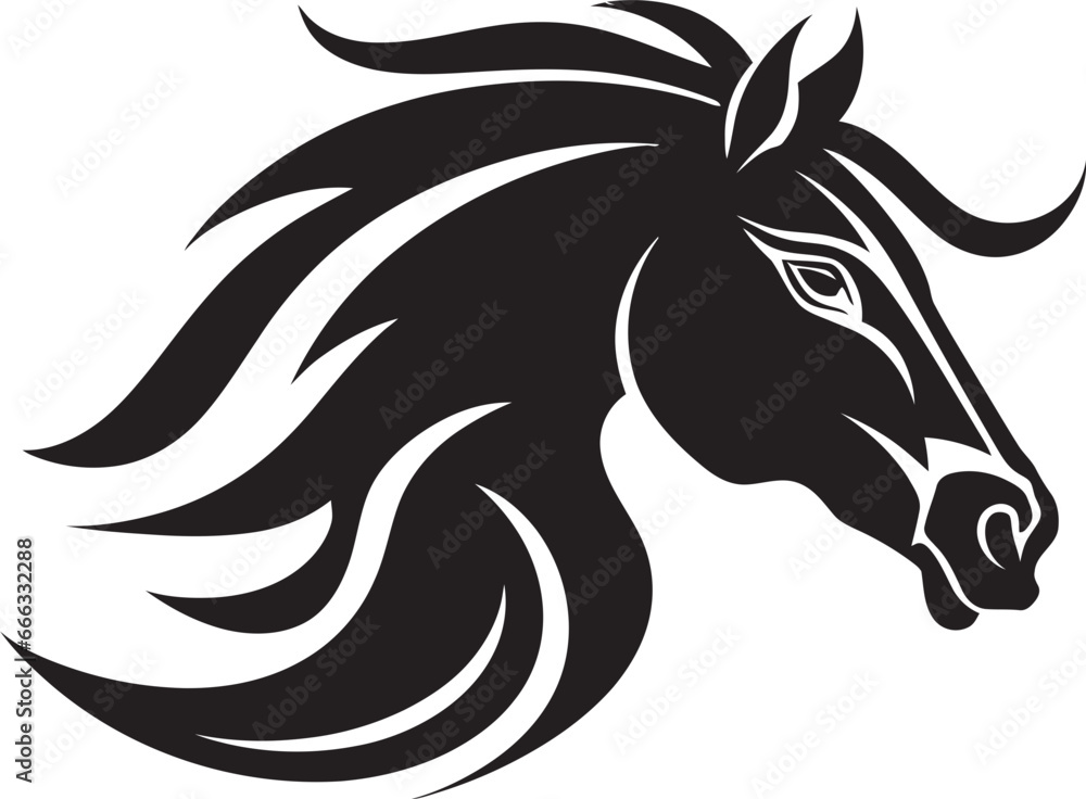 Running Wild and Free Black Vector Tribute to the Horses Majesty Stallions Strength Monochromatic Vector Showcasing Equine Power