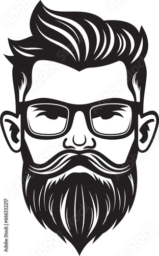 Baristas Dream Monochrome Art Celebrating Hipster Style Hipster Haven Black Vector Depiction of Urban Elegance