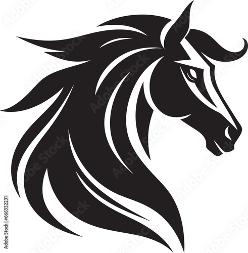Fototapeta Naklejka Na Ścianę i Meble -  Wild and Free Monochromatic Vector Showcasing Equine Power Hoofbeats in Monochrome Black Vector Depiction of Majestic Horses