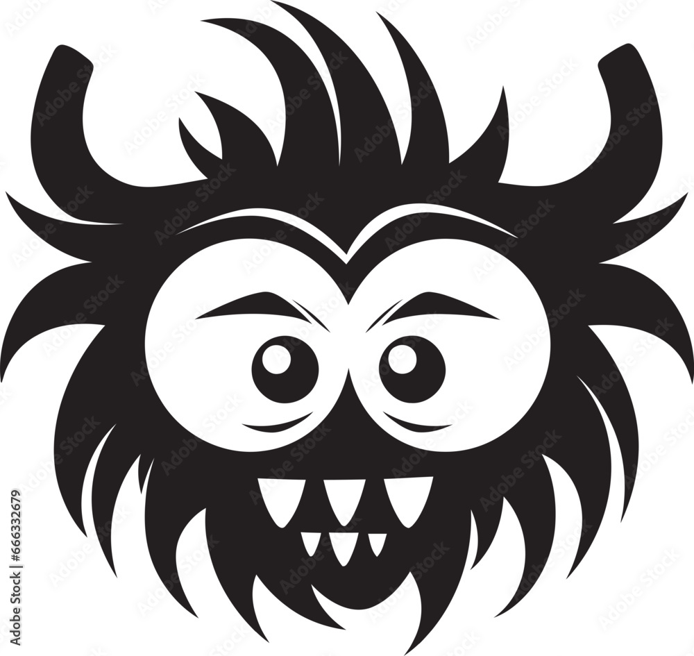 Cute Cryptids Monochromatic Vector Tribute to Mischievous Aberrations Monster Mashup Black Vector Showcasing Lovable Apparitions