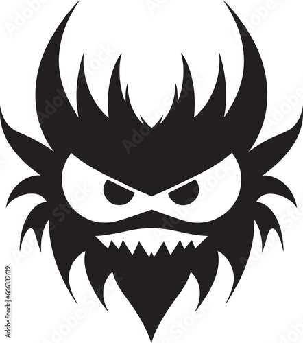 Grotesque Abomination Monochrome Vector Showcasing Eldritch Apparitions Terrifying Presence Black Vector Portrait of Nightmares Embrace