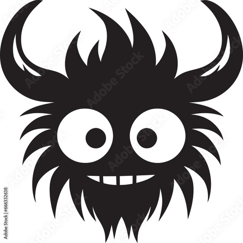 Tiny Terrors Monochrome Art Celebrating Delightfully Mischievous Monsters Little Nightmares Black Vector Showcasing Playful Creatures