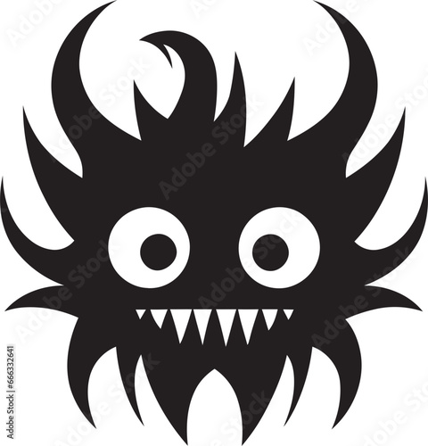 Frightening Encounter Black Vector Depiction of Sinister Nightmares Sinister Creation Monochrome Vector Tribute to Beastly Aberrations