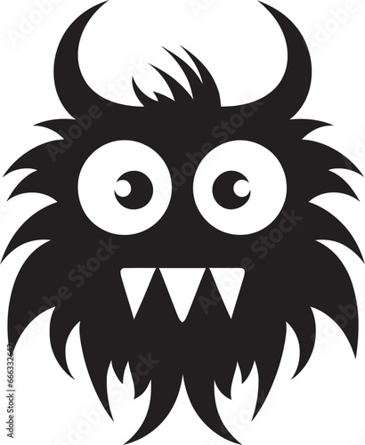 Little Nightmares Black Vector Showcasing Playful Creatures Sweet and Spooky Monochromatic Vector Tribute to Whimsical Frights