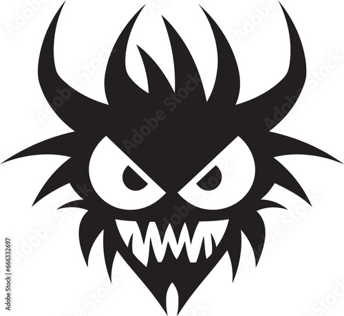 Chubby Chills Monochrome Vector Depiction of Adorable Nightmares Tiny Terror Tales Black Vector Tribute to Monsters Embrace
