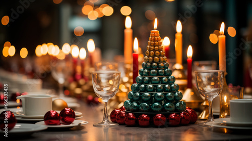 christmas candles on a table