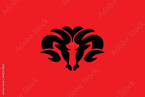 Sheep head logo design template.