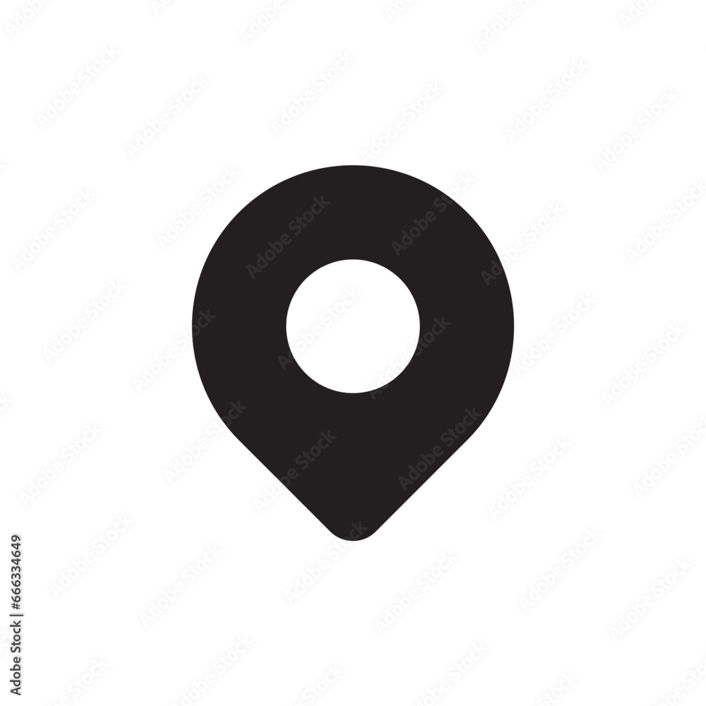 Address. Location falt icon. Pin. black white Address. Location falt icon. Pin. black white