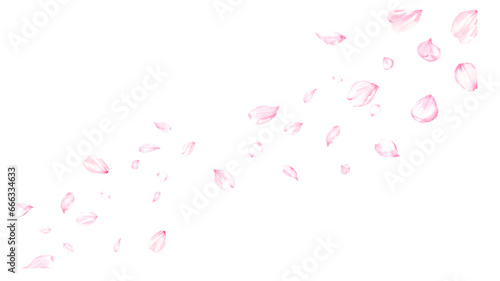 桜の花びらが舞う背景　水彩イラスト