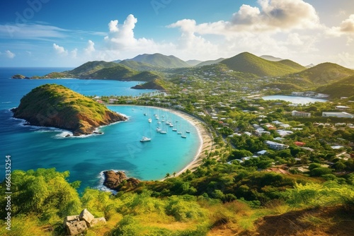 Scenic view of Shirley Heights in Antigua and Barbuda. Generative AI