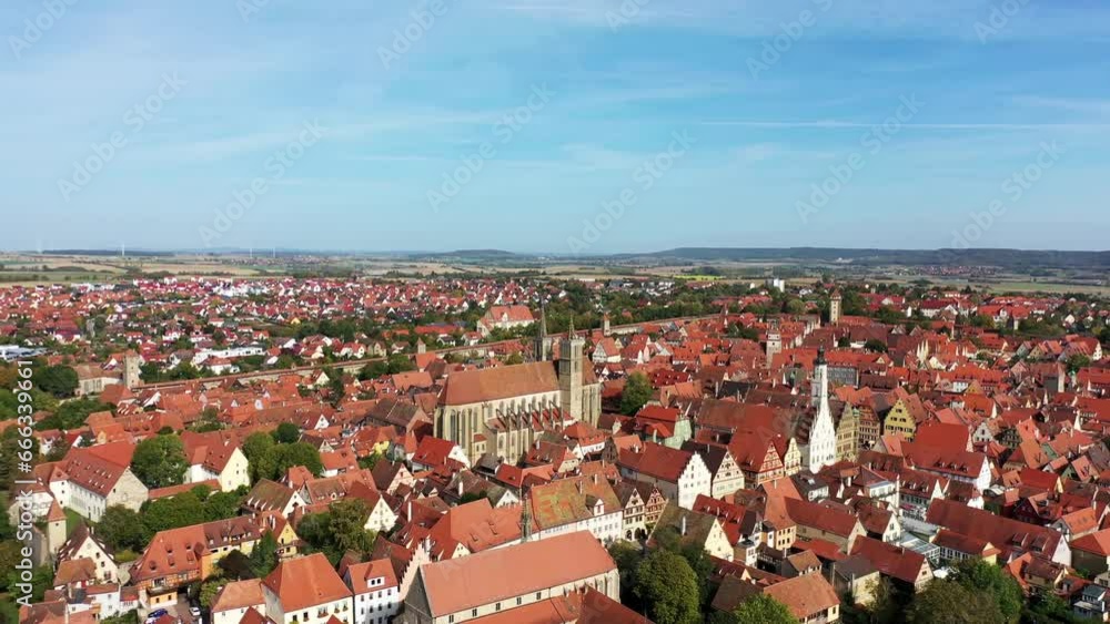 Drone video, aerial view of Rothenburg ob der Tauber with a view of the historic old town. Rothenburg ob der Tauber, Ansbach, Middle Franconia, Bavaria, Germany, Europe Drone video, aerial view of Rothenburg ob der Tauber with a view of the historic old town. Rothenburg ob der Tauber, Ansbach, Middle Franconia, Bavaria, Germany, Europe