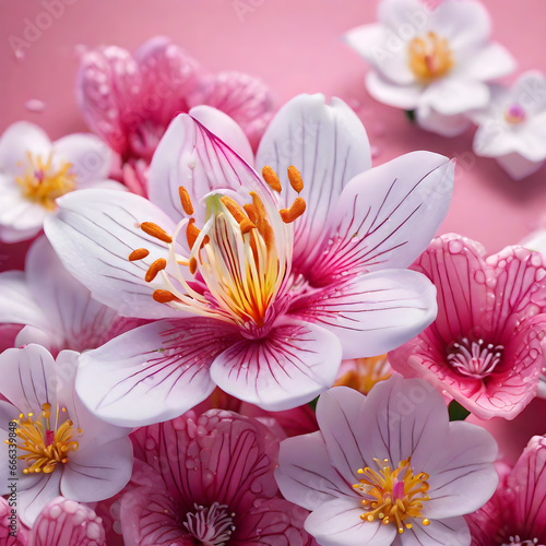 spring flowers background  AI generated 