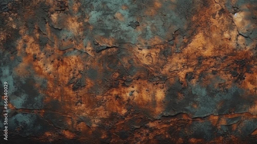 old grunge copper bronze rustic texture dark black.Generative AI