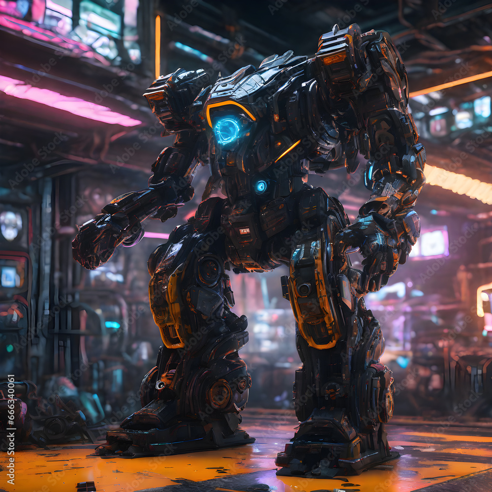 Mechanical futuristic background with synergy of mechanized visions emerging with ai ethics