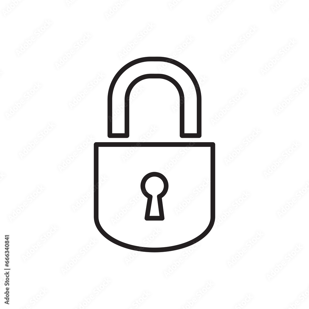 Lock icon. Padlock sign. Close. liner flat trendy style illustration on white background..eps Lock icon. Padlock sign. Close. liner flat trendy style illustration on white background..eps