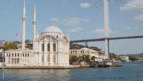 Grand Mecidiye Mosque Ortakoy ornate Istanbul landmark Bosphorus strait photo