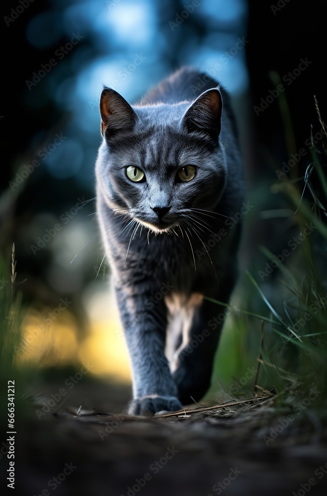 Gray cat with white paws and chest perches on a wooden chair, its fluffy fur and serene expression capturing the essence of feline contentment and grace. Gray cat with white paws and chest perches on a wooden chair, its fluffy fur and serene expression capturing the essence of feline contentment and grace.