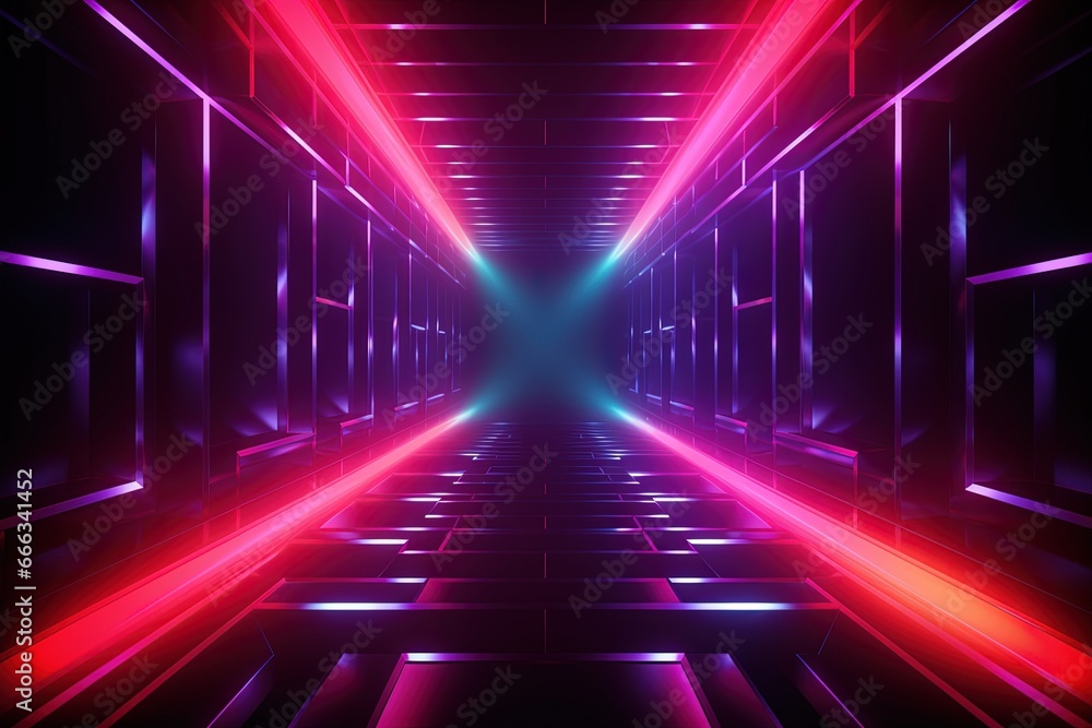 abstract futuristic background with pink blue glowing neon moving high speed wave lines and bokeh lights. Data transfer concept Fantastic wallpaper