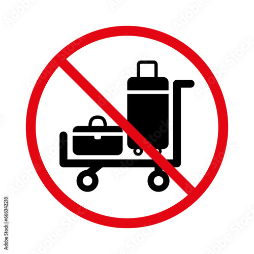 Prohibition of baggage transportation. Prohibition of placing luggage on the escalator. EPS10