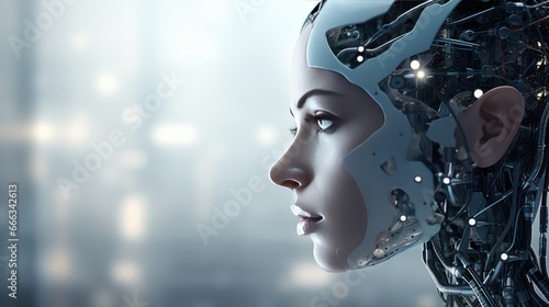 Artificial intelligence concept girl