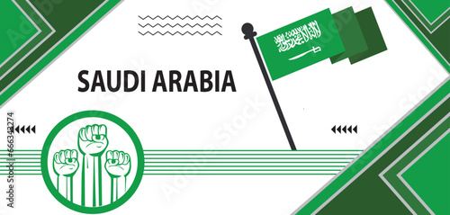  Saudi Arabia national day banner, Arab Sports Games Supporters , geometric abstract national day background design..eps