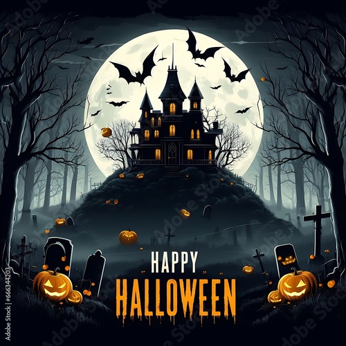 Happy Halloween with pumpkin background design