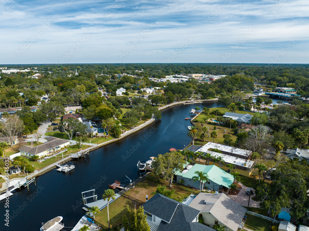 Cotee River New Port Richey Florida Aerial View