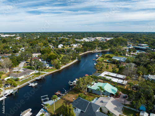Cotee River New Port Richey Florida Aerial View