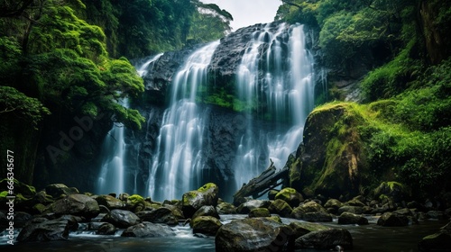 beautiful waterfall  bakers fall nuweraeliya srilanka