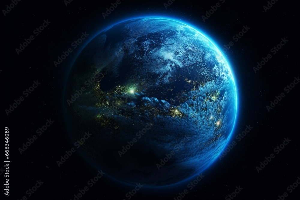 blue nighth earth. Generative AI