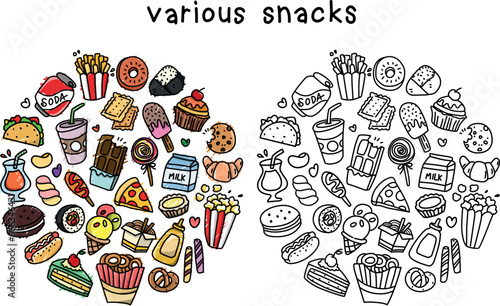 Snack coloring page for children
