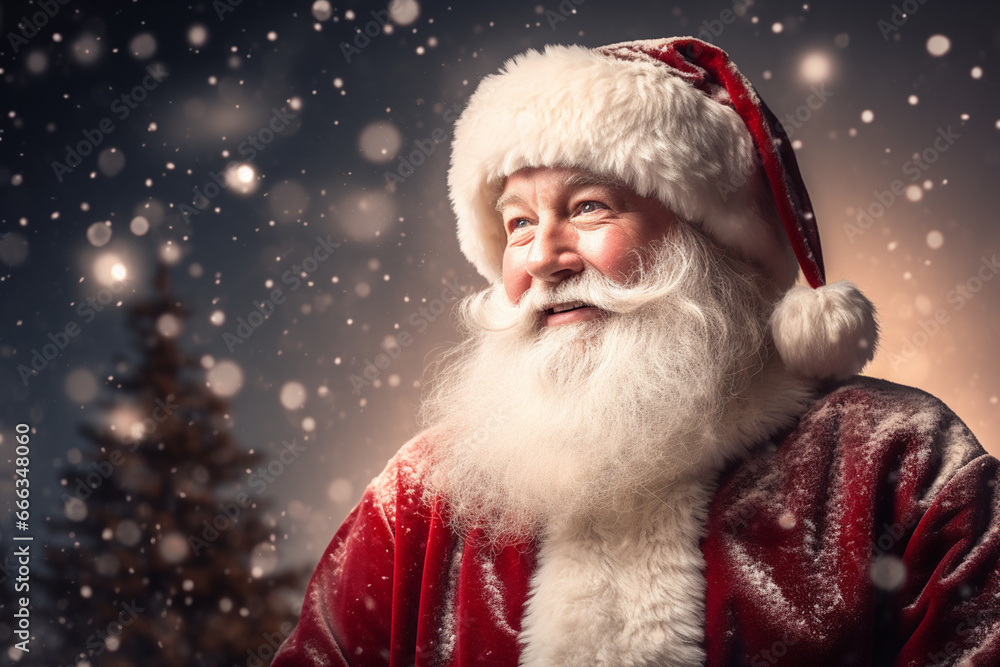 Portrait of Santa Claus in the Snow Druing Christmas Portrait of Santa Claus in the Snow Druing Christmas