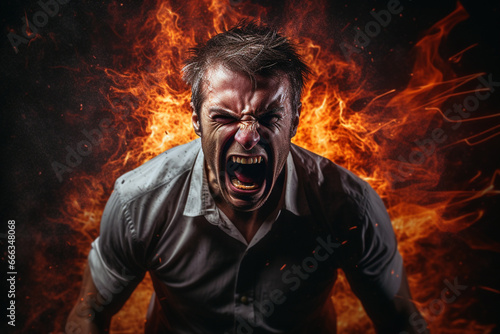 Anger Representation, Angry Man Screaming