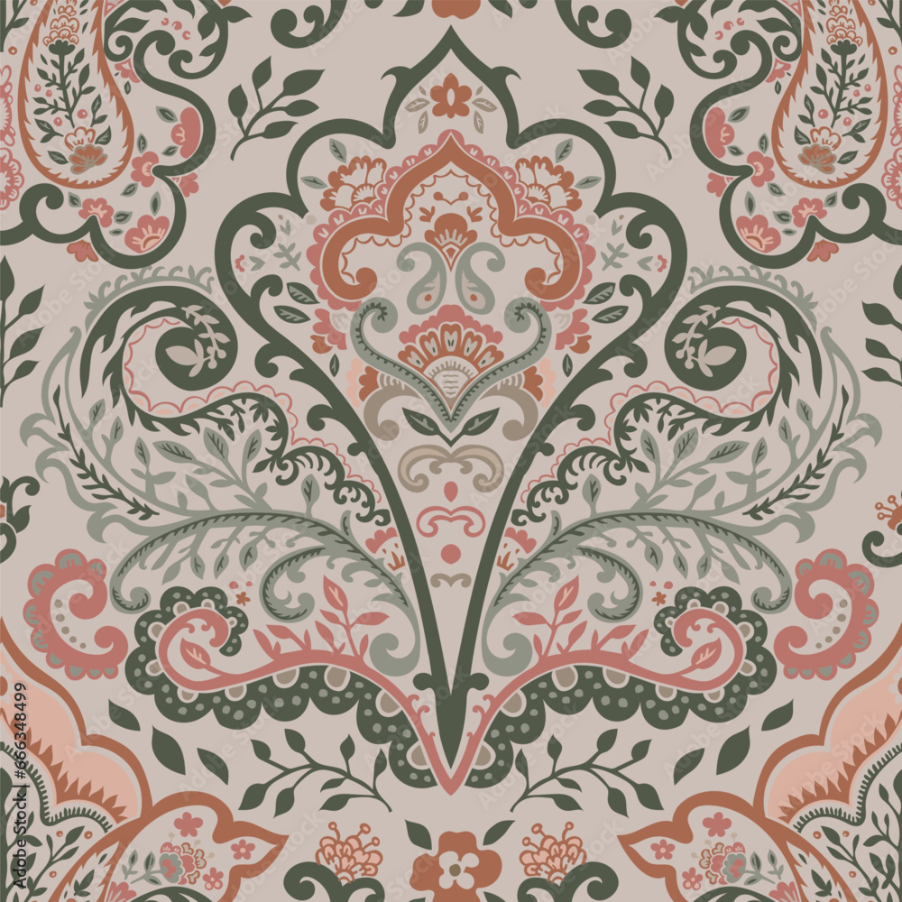 Floristic motif with blooming flowers and leafage Floristic motif with blooming flowers and leafage
