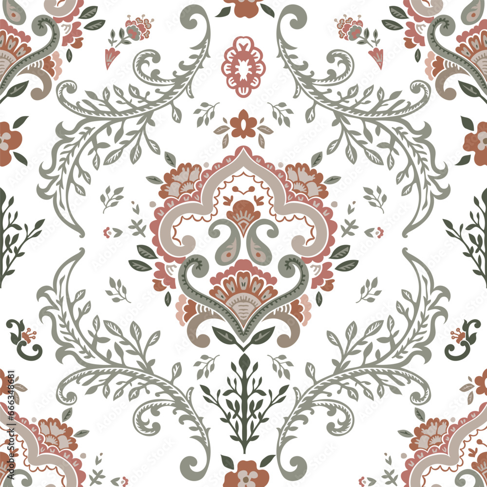 Abstract damask seamless pattern, floristic print Abstract damask seamless pattern, floristic print