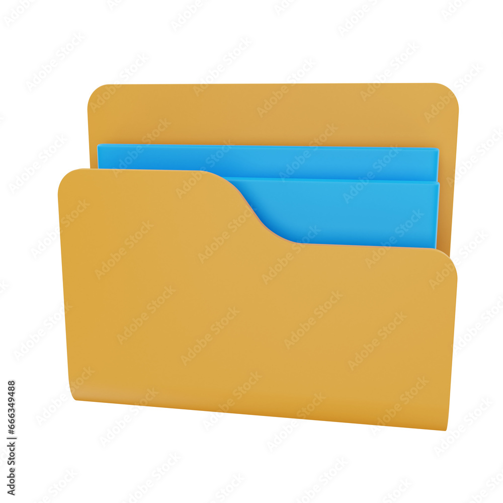 3D Rendering Folder Icon Object 3D Rendering Folder Icon Object