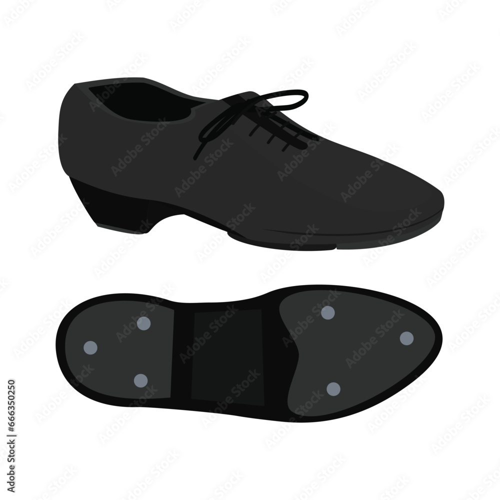 illustration of Oxford style tap shoes design flat illustration illustration of Oxford style tap shoes design flat illustration