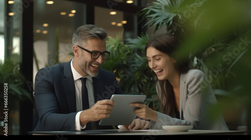 Two Women and a Man Working as a Team