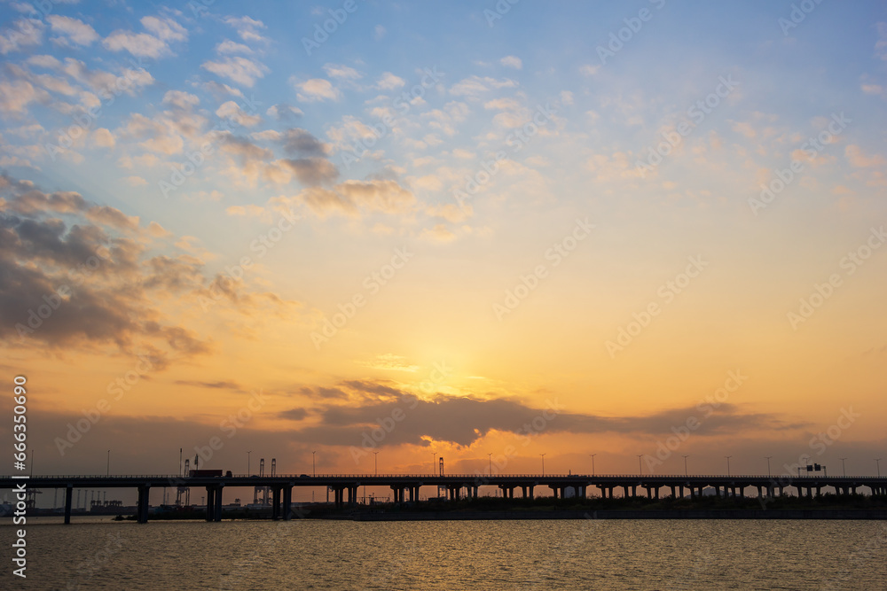 View of a pier during sunset