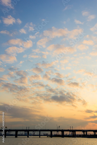 View of a pier during sunset