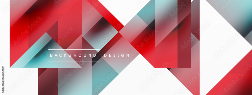 Geometric background with squares, triangles, circles. Shapes harmoniously interact, creating visually striking design for digital designs, presentations, website banners, social media posts Geometric background with squares, triangles, circles. Shapes harmoniously interact, creating visually striking design for digital designs, presentations, website banners, social media posts