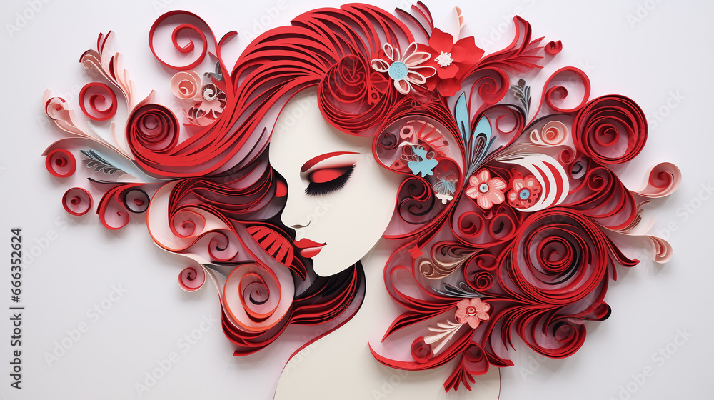 Beautiful Woman in Paper Quilling: Natural Beauty Crafted in Art