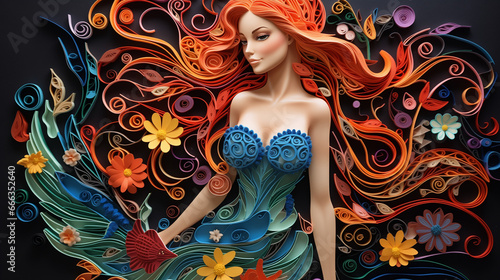 Ingenious Paper Quilling: Mermaid's Natural Charm