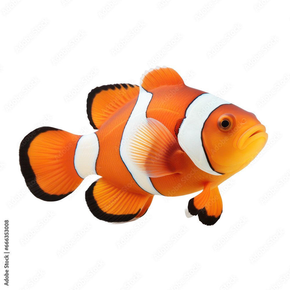 Clown fish isolated on transparent background,transparency  - obrazy, fototapety, plakaty 