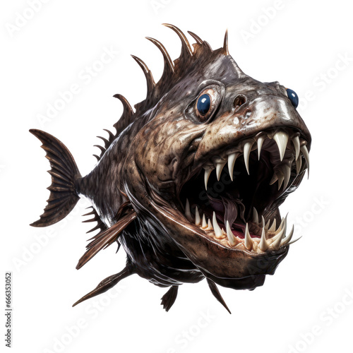 Monster fish of ocean sea illustration,fantasy mosnster creatures isolated on transparent background,transparency  © SaraY Studio 