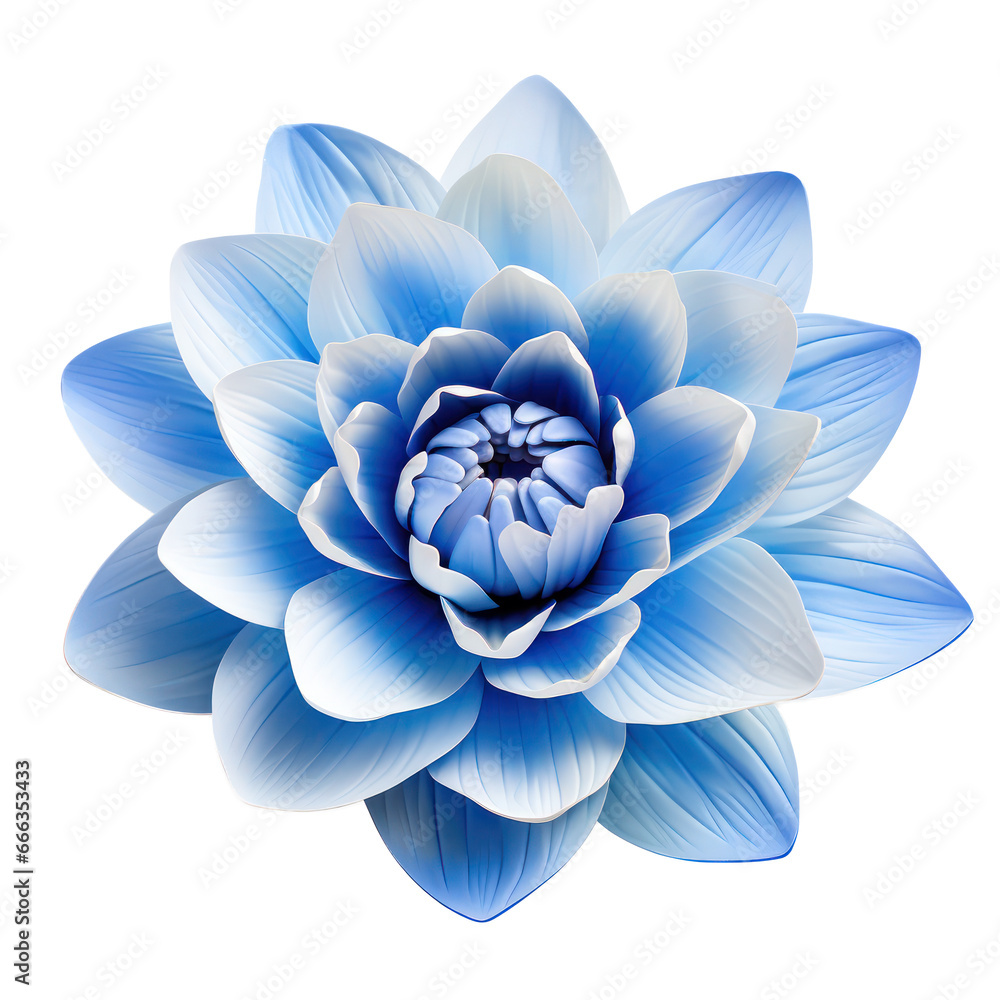 Blue lotus isolated on transparent background,transparency 