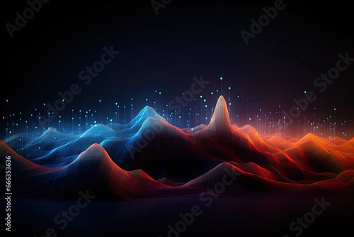 abstract background with dynamic waves and lines. vector illustration eps10, Futuristic technology wave background. Digital data visualization. Graphic concept for your design, AI Generated